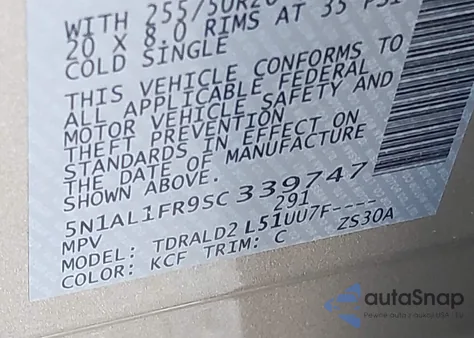 2025 Infiniti Qx60 Luxe from USA, damaged, VIN 5N1AL1FR9SC339747